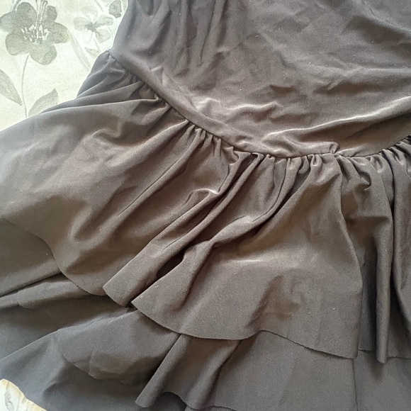 PrettyLittleThing Black Slinky Frill Hem Micro Mini Dress Size 6 - Picture 12 of 12